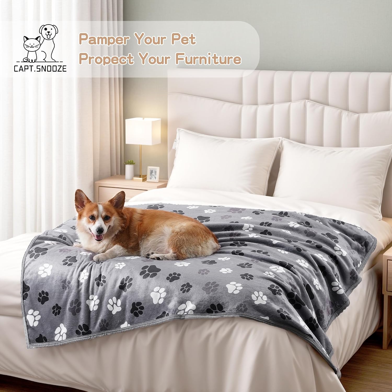 CAPT.SNOOZE machine washable dog bed protector being folded neatly for travel storage