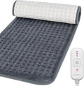 Comfytemp electric heating pad front view showing deep grey plush flannel material