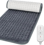 Comfytemp electric heating pad front view showing deep grey plush flannel material