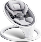 Munchkin electric baby swing front view in white and grey