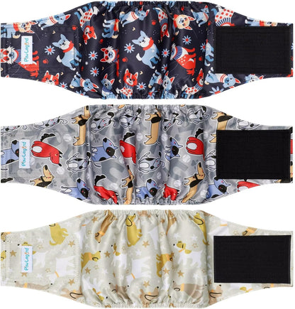 Paw Legend Washable Dog Belly Band Wrap Diapers for Male Dog | High Absorbing Puppy & Doggy Diapers Male (3 Pack,Army,Grey,Navy,Small) - Image 12
