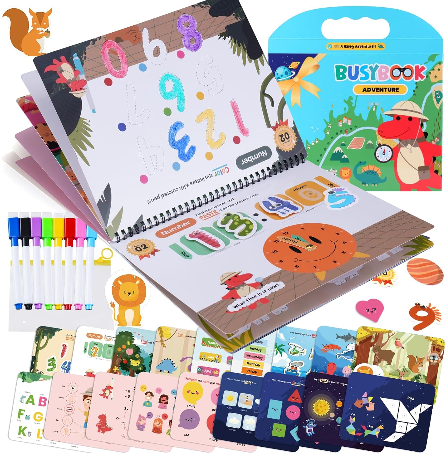 VUIYA Activity Busy Book front view showing colorful preschool learning binder for toddlers.