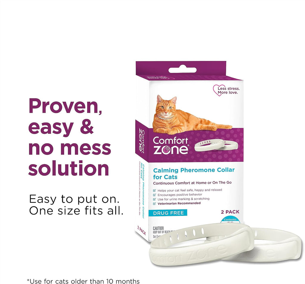 Comfort Zone cat calming collar opened inside retail box
