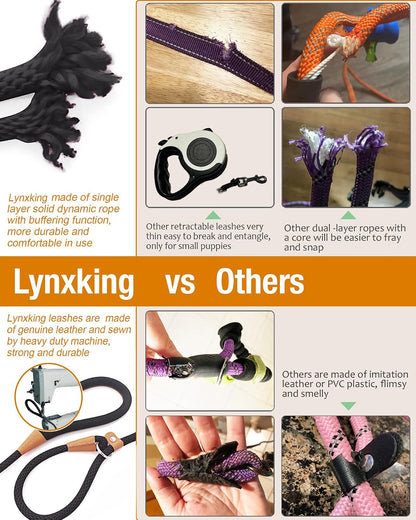 Lynxking no pull dog training slip lead comfortable padded handle detail