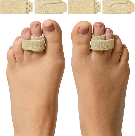 ZenToes Hammer Toe Corrector front view showing beige fabric buddy wraps.