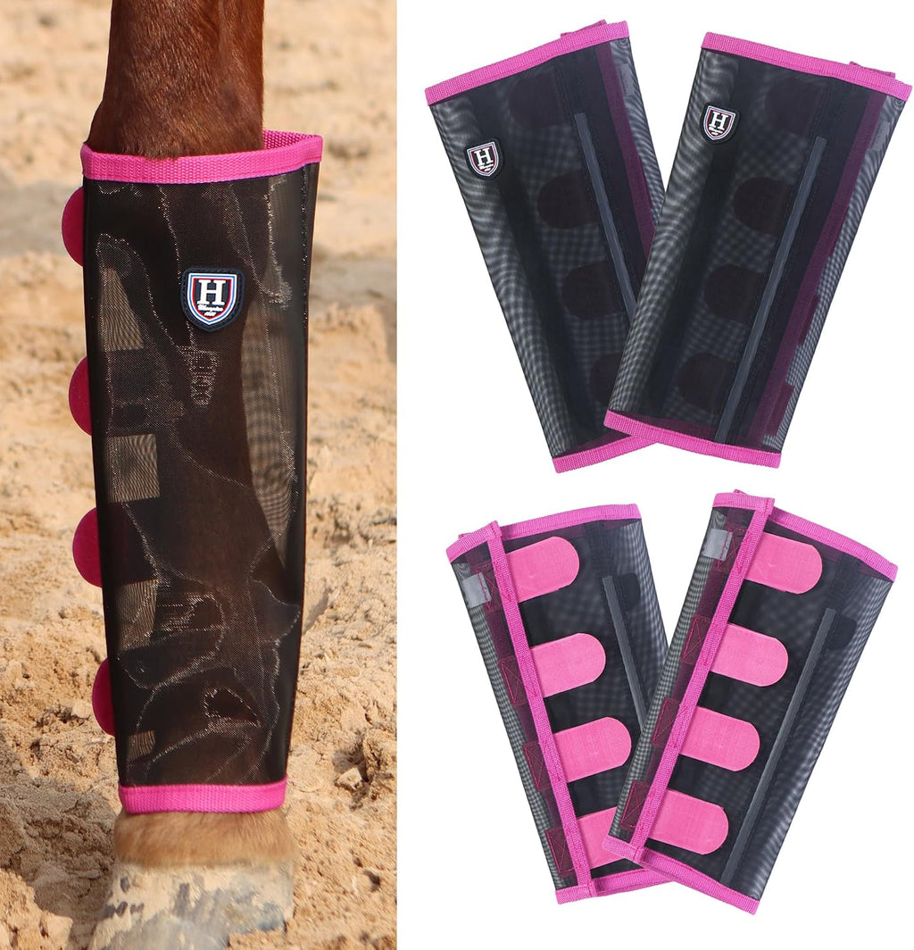 Harrison Howard Loose-Fitting Horse Fly Leggings Breathable, Tear-Resistant Fine Mesh Leg Guards Stay-on Comfortable Fly Boots (Set of 4) - Image 11