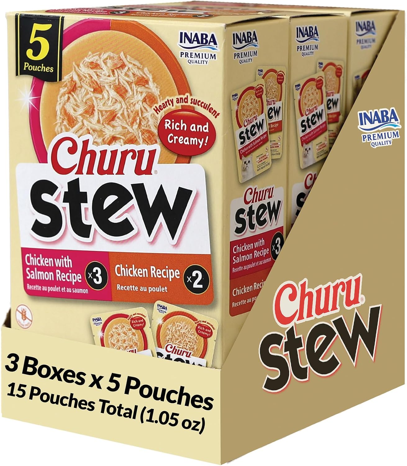 INABA Churu Stew for Cats, Side Dish Pouch with Vitamin E, 1.4 Ounces per Pouch, 12 Pouches, Chicken & Seafood Variety - Image 10