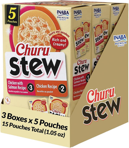 INABA Churu Stew for Cats, Side Dish Pouch with Vitamin E, 1.4 Ounces per Pouch, 12 Pouches, Chicken & Seafood Variety - Image 10