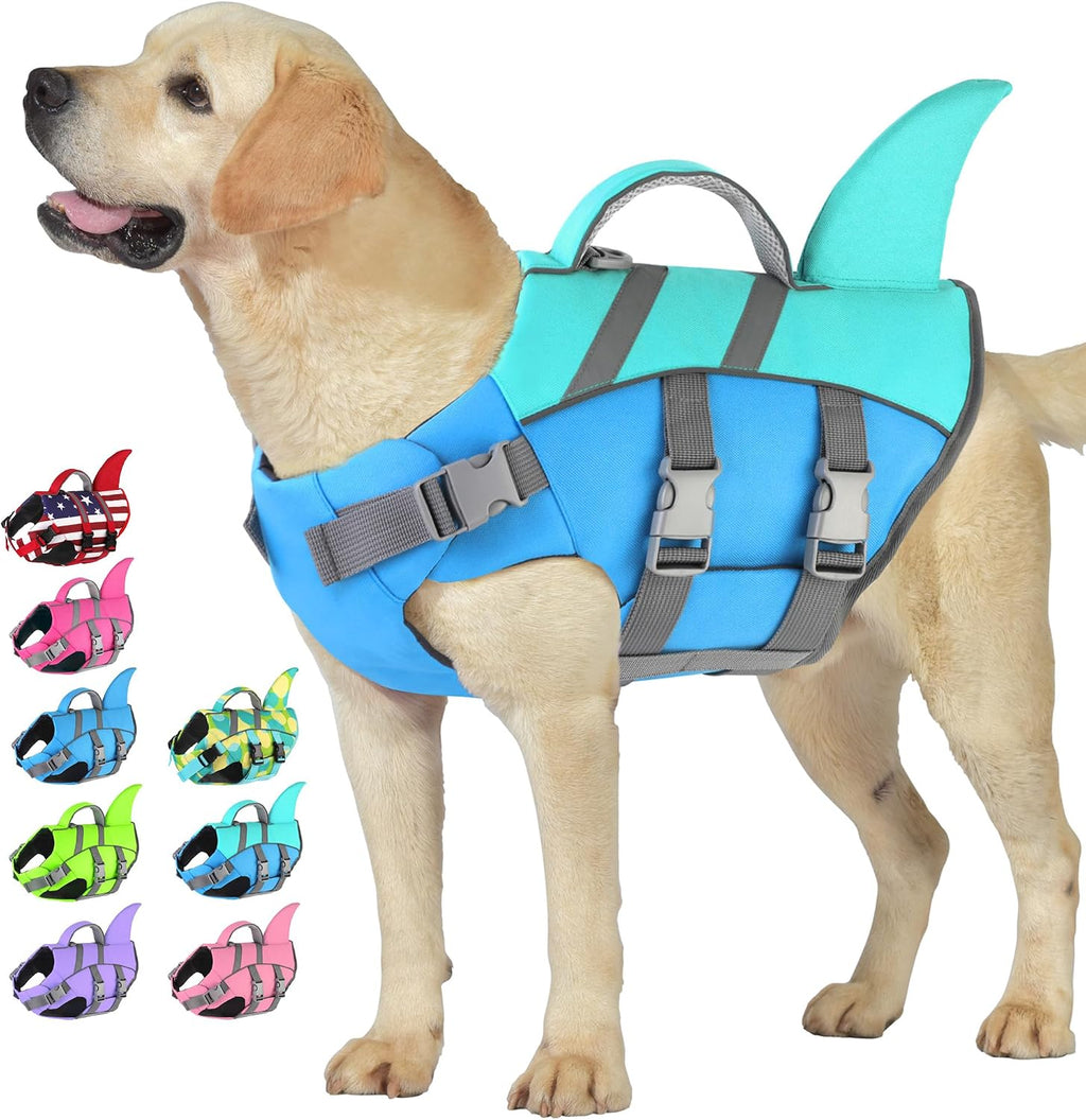Dogcheer Harness-Style Dog Life Jacket Shark, Reflective American Flag Dog Life Vest for Swimming Boating, High Buoyancy Pet Swim Vest for Small Medium Large Dogs - USA Flag, L - Image 11