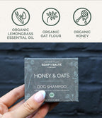 Chagrin Valley dog shampoo bar lathered in hands for grooming