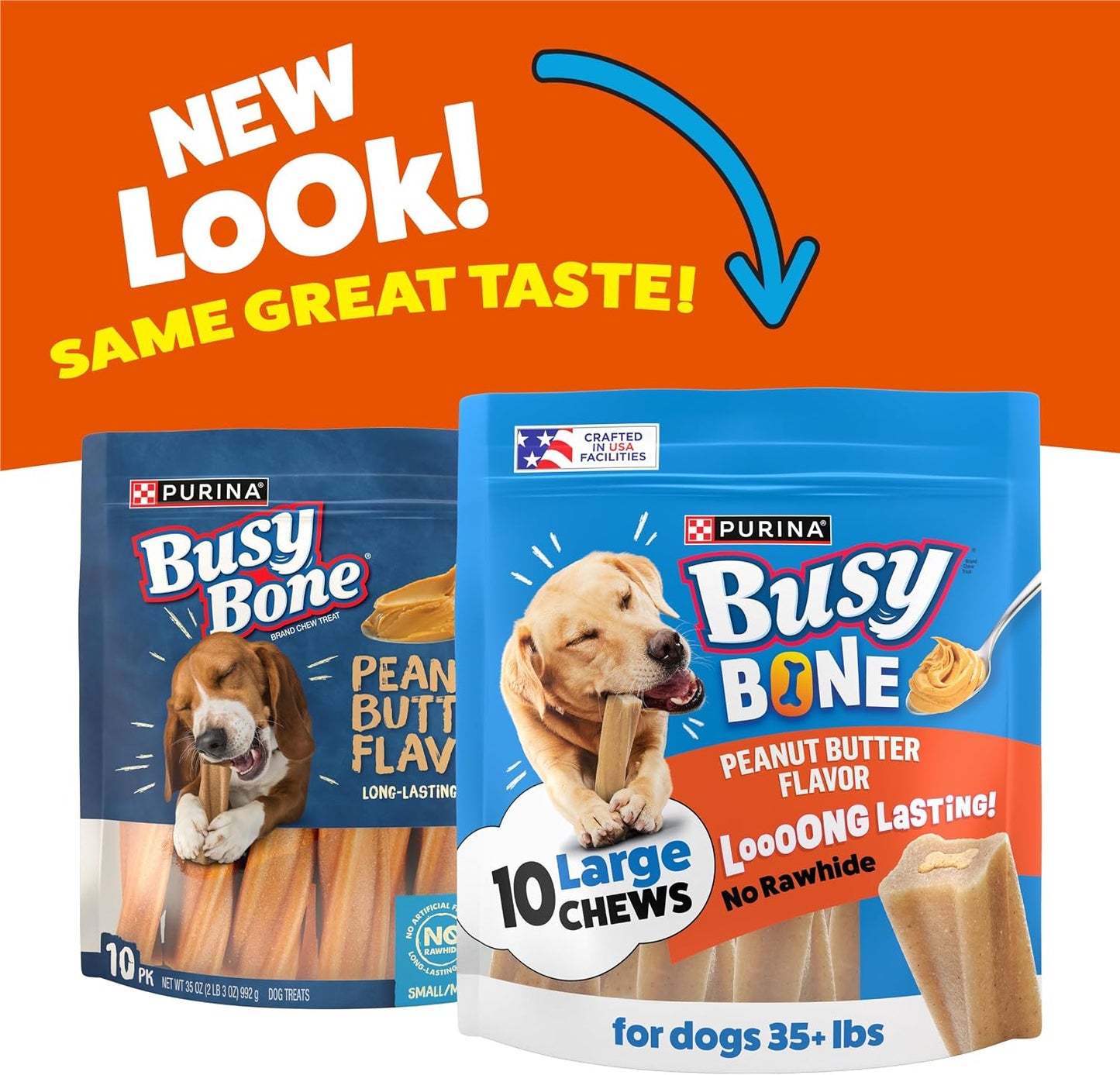 Purina Busy Bone dual textured dog chew showcasing the hard outer shell and soft filling design.
