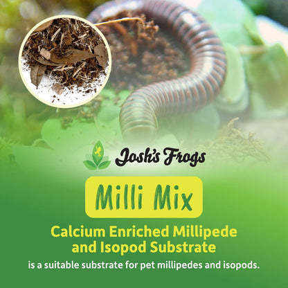 Josh's Frogs Milli Mix organic invertebrate bedding close up displaying hardwood and leaf litter texture
