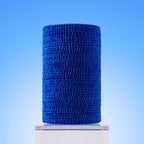 Four rolls of blue veterinary bandage wrap by Ovik Health