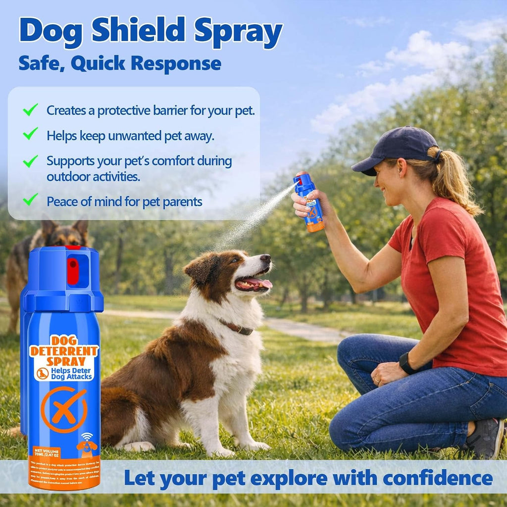 Genolix humane deterrent spray held in hand for scale