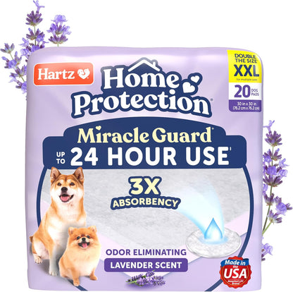 Hartz Miracle Guard Dog and Puppy Dog Pads Max Absorbency 24 Hour Use Odor Eliminating Lavender Scented No Leaks, Regular Size 25 Count - Image 15