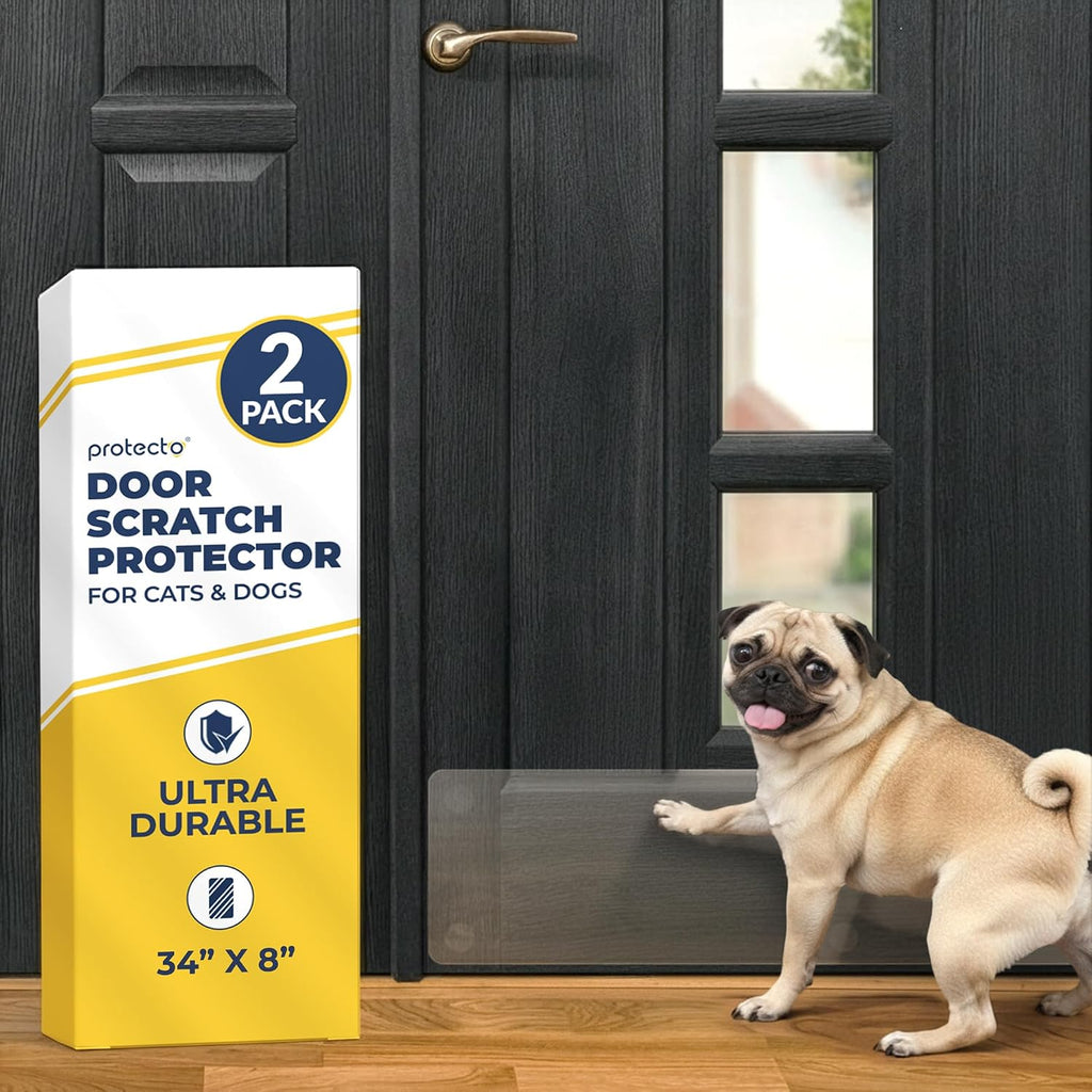 PROTECTO 2 Pack Heavy Duty Door Protector from Dog Scratching, 30 x 20" Clear Door Scratch Protector, Easy to Install on Window, Wall, Screen & Sliding Doors, Cat Scratch Guard for Indoors Outdoors - Image 14