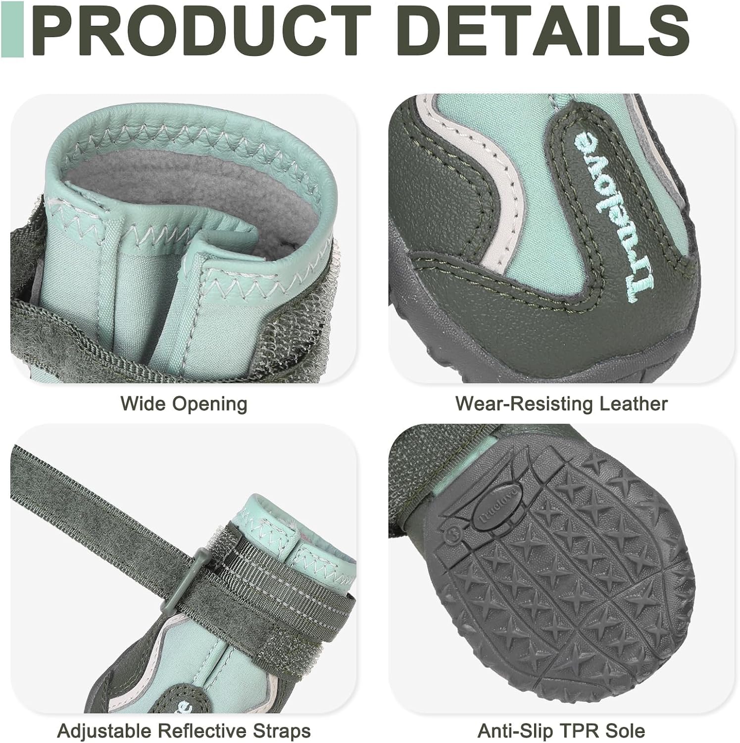 Soft fleece interior of waterproof dog boots