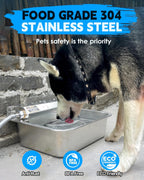 Bottom drain valve feature on the PETIMI stainless steel automatic livestock water bowl