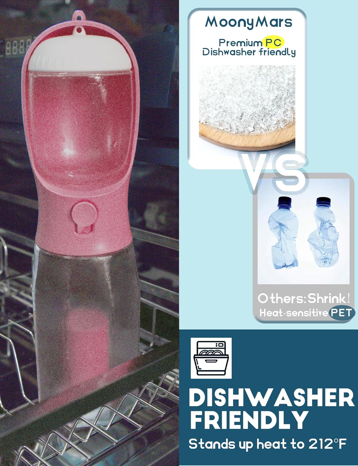 Summer hiking walking accessories for small dogs pink pet dispenser