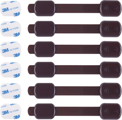 Cutesafety child safety cabinet locks brown 6 pack front view pack packaging