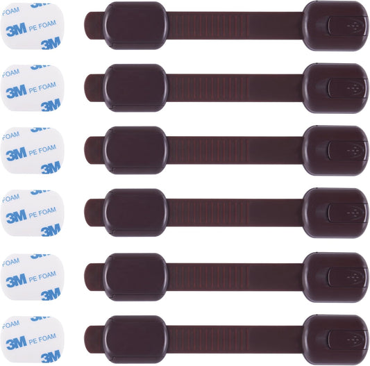 Cutesafety child safety cabinet locks brown 6 pack front view pack packaging