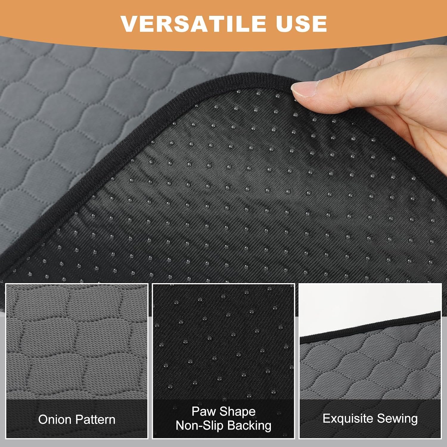 Close up of ultrasonic quilting on pet bedding