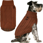 KYEESE Dog Sweater Soft Pullover Dog Sweaters for Small Dogs Male Warm Turtleneck Small Dogs Sweater with Gingham Patchwork Stretchy Knitwear Cat Clothes Comfy Pet Coat for Fall Winter Cold Weather - Image 11