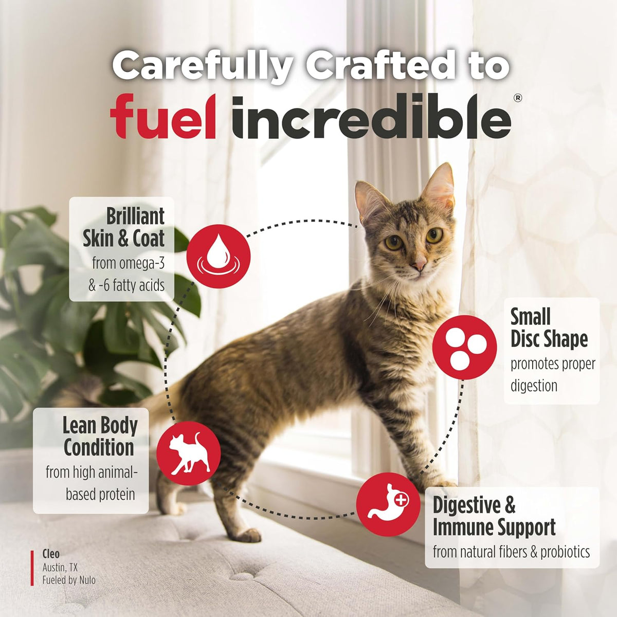 Nulo adult trim cat food nutritional information side view