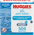 Huggies 99% Pure Water Baby Wipes 9 pack bulk front view