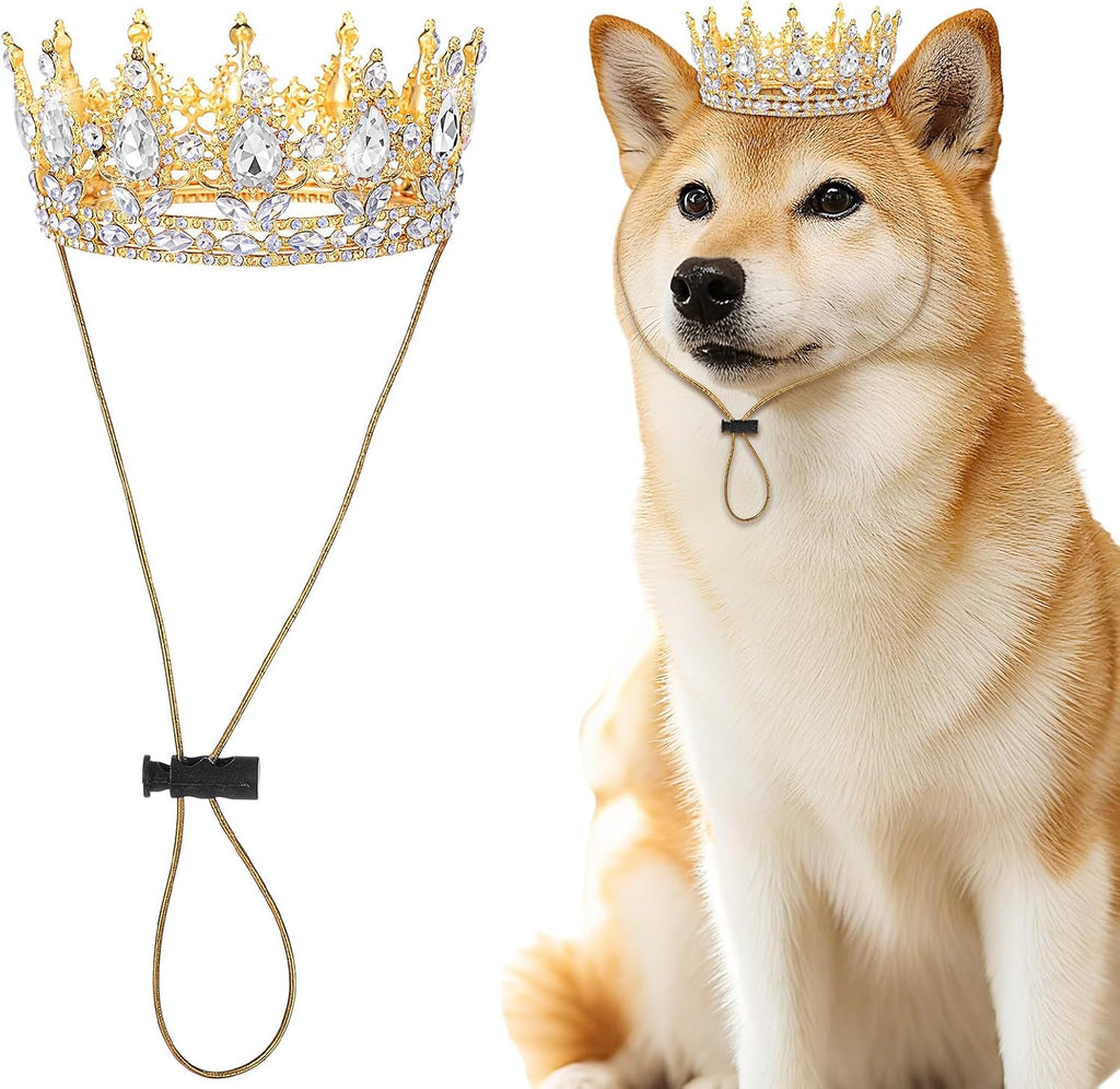 Abbylike Pet Rhinestone King Crown, Queen Crown for Birthday New Year Costume for Small Dog Cat Cosplay Party Accessories Adoption Celebration Wedding Birthday Photos Prop Costume(Pink,Small) - Image 11