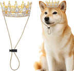 Abbylike Pet Rhinestone King Crown, Queen Crown for Birthday New Year Costume for Small Dog Cat Cosplay Party Accessories Adoption Celebration Wedding Birthday Photos Prop Costume(Pink,Small) - Image 11