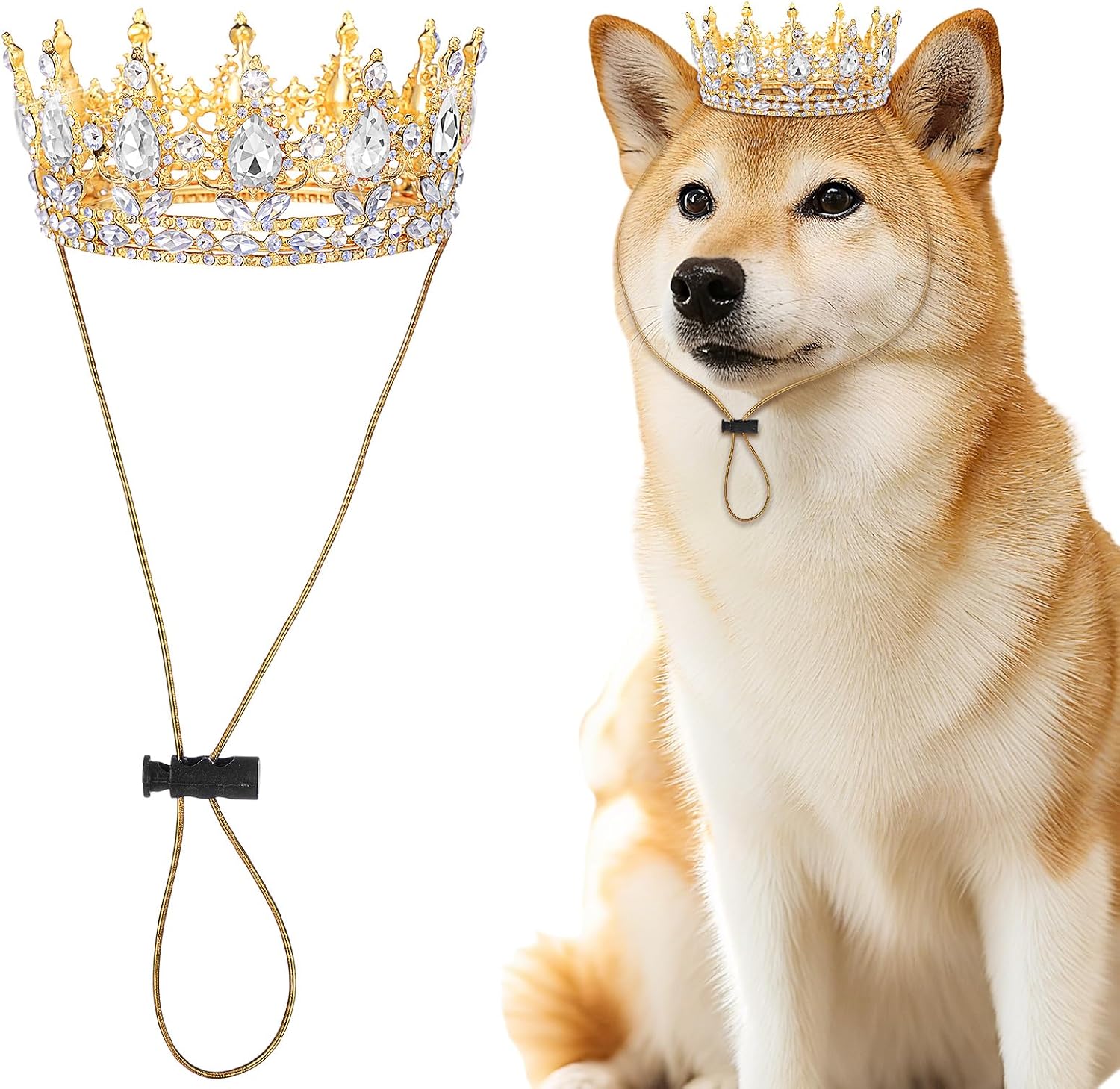 Abbylike Pet Rhinestone King Crown, Queen Crown for Birthday New Year Costume for Small Dog Cat Cosplay Party Accessories Adoption Celebration Wedding Birthday Photos Prop Costume(Pink,Small) - Image 11