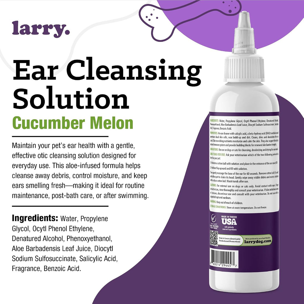 Top view of Larry ear cleaner bottle for cats and dogs