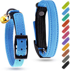 Leather Cat Collar with Bell and Safety Elastic Strap Breakaway Alternative for Small & Large Kittens, Stylish Pet Leather Collar for Boy, Girl Cats with Metal Buckle & QR ID Tag (Mint) - Image 10
