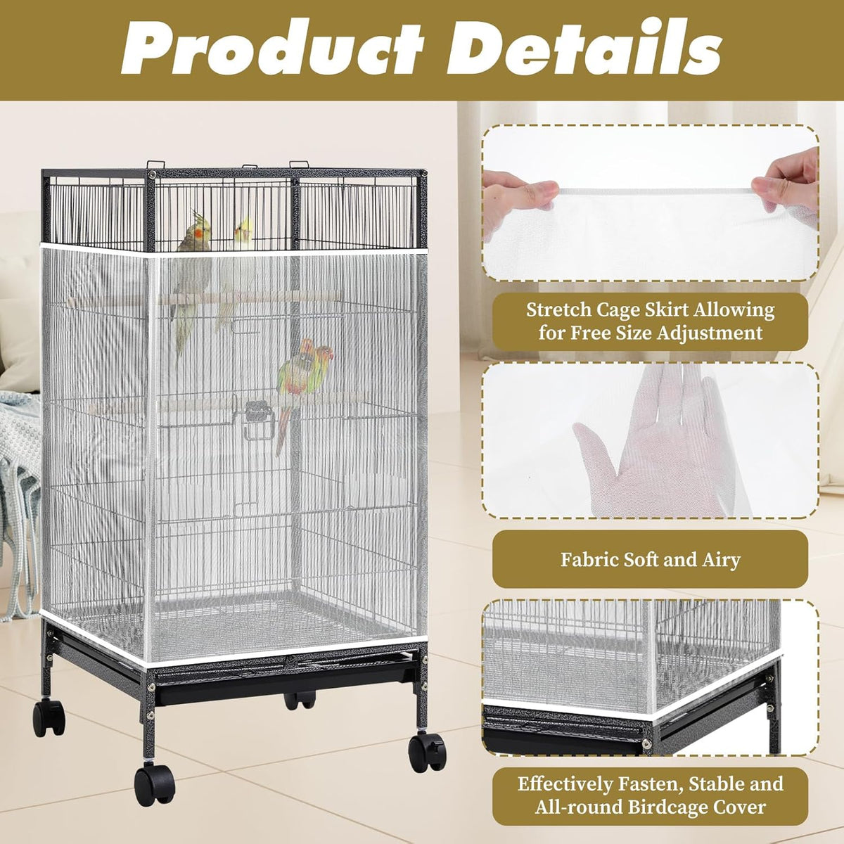 Hpmjz nylon mesh seed guard showing elastic band detail