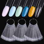 Sutokaka 150 piece clear nail swatch sticks set with metal rings.