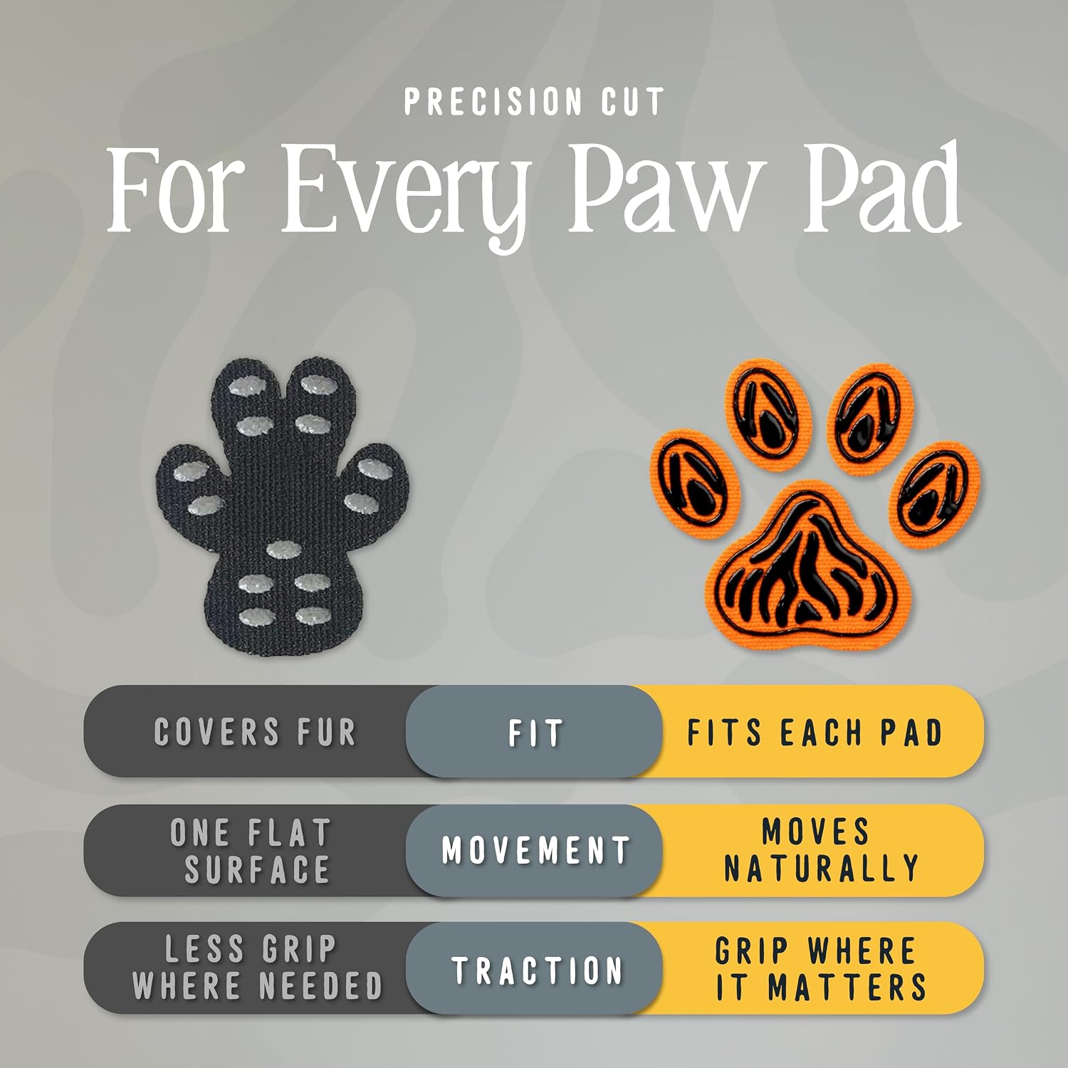 Senior dog walking confidently on hardwood floor wearing DOK paw grips
