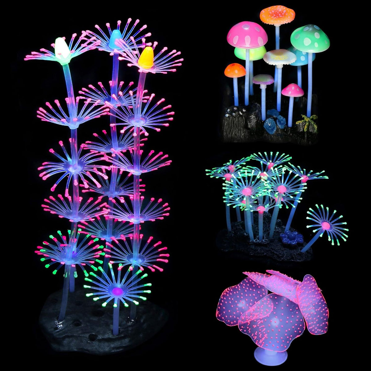Lpraer glow aquarium decorations front view