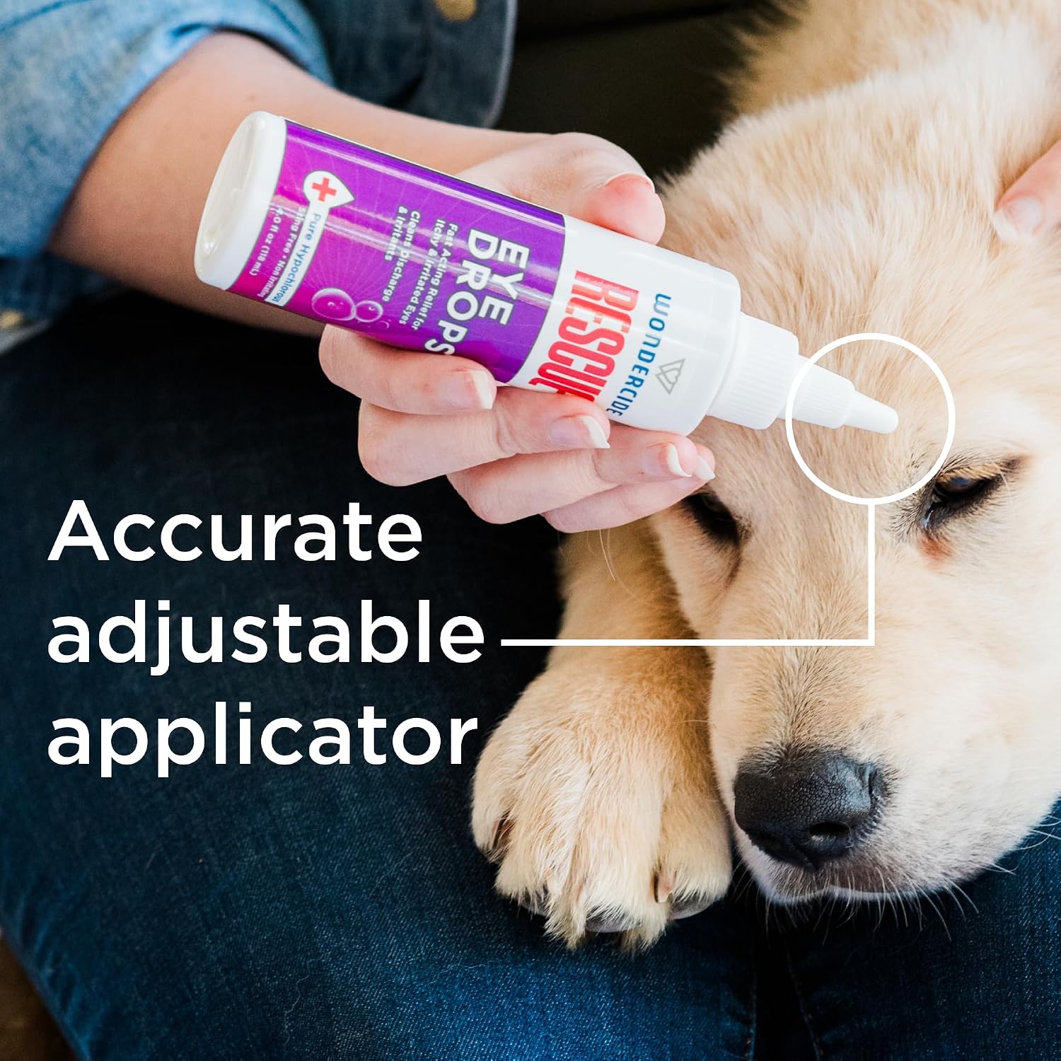 Four ounce bottle of Wondercide Rescue eye rinse for itchy eyes