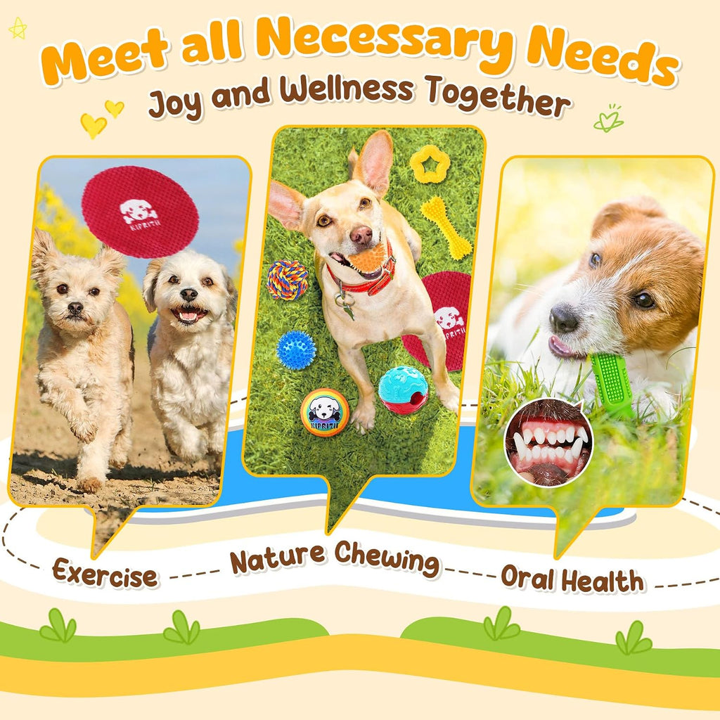 KIPRITII multi pack pet entertainment bundle with waste bags and dispenser included.