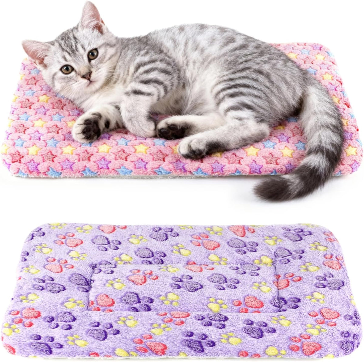 2 Pack Cat Blankets for Indoor Cats, Ultra Soft Reversible Mat, Fluffy Flannel Blanket for Small Dogs and Cats, Washable Pet Pad - Image 10