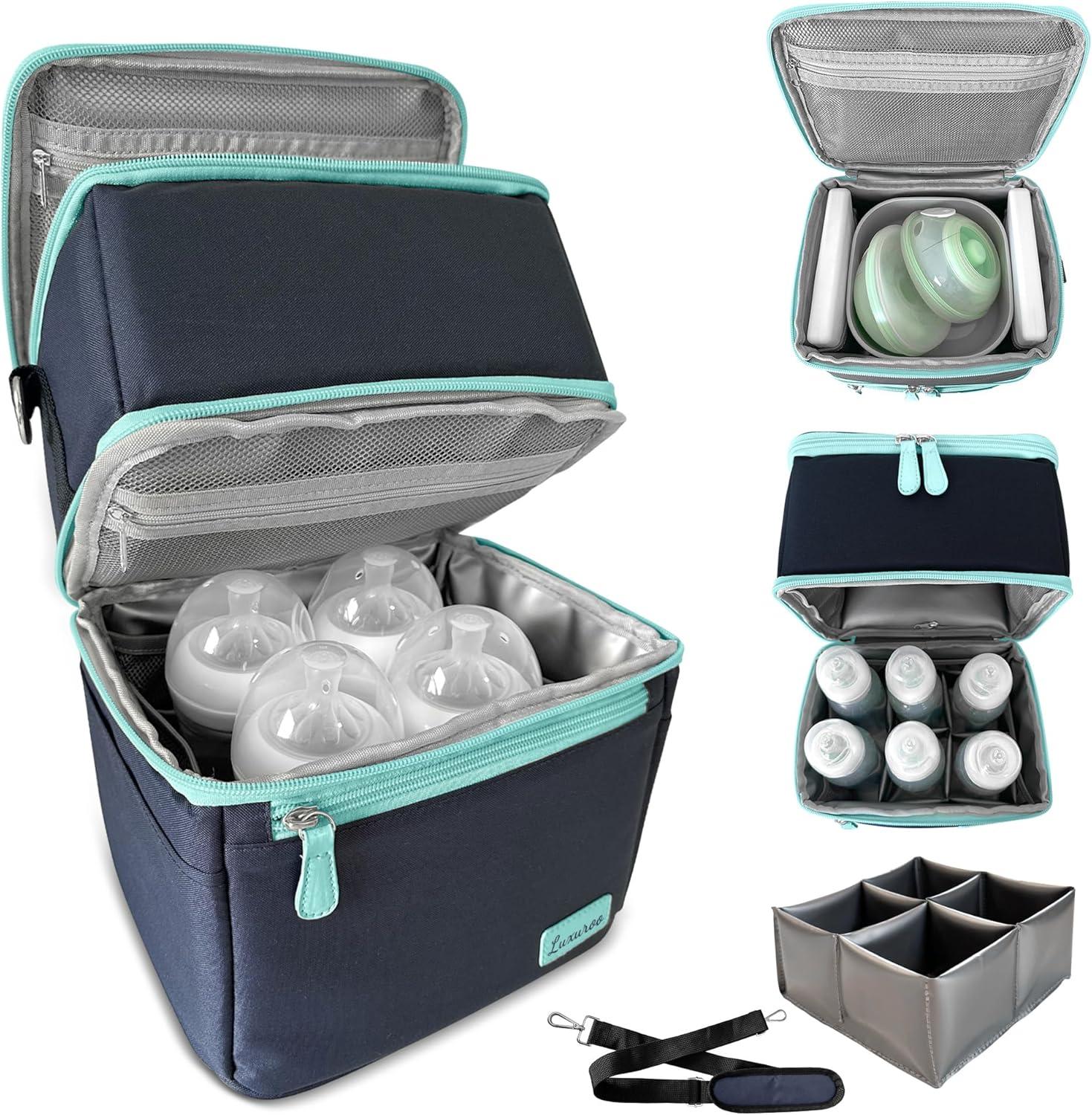 Luxuroo insulated breast milk cooler bag front view