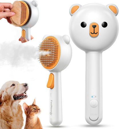 Cat Steam Brush, Brushes for Indoor Cats with Release Button, Dual Speed Spray USB Rechargeable Grooming Supplies, Cat Brush for Shedding Suitable for All Long-haired and Short-haired Pets - Image 10