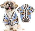 ABRRLO Small Dog Sweaters Cute Bear Dog Cardigans Clothes for Small Medium Dogs Boy Girl Puppy Cat Knitting Cardigan Outfits Dogs Autumn Coats Warm Pet Doggy Clothes Soft Knitwear Apparel (Beige,M) - Image 9