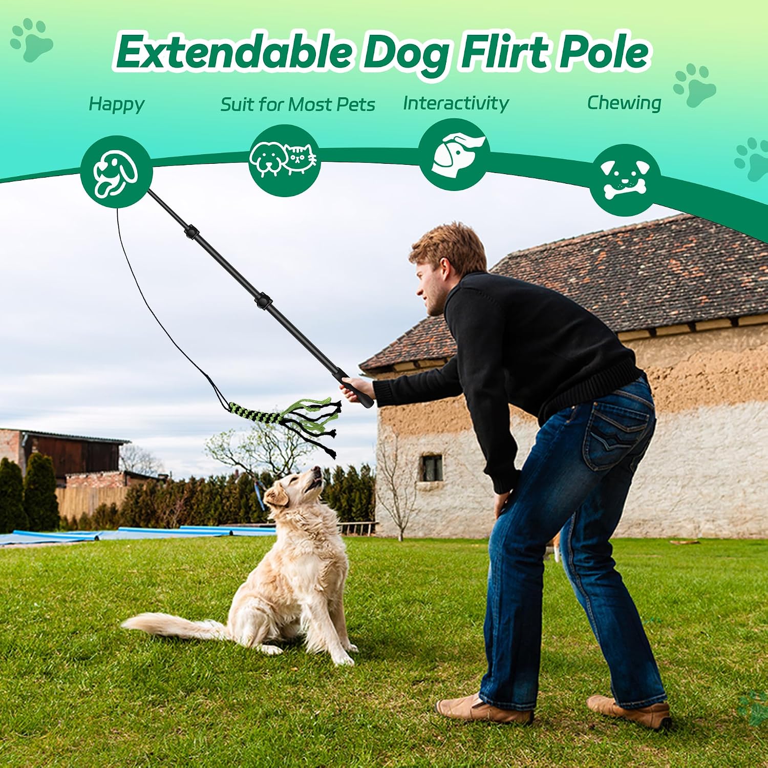 Three interchangeable cotton rope chew toys included with the AmaCielo pet exercise kit.
