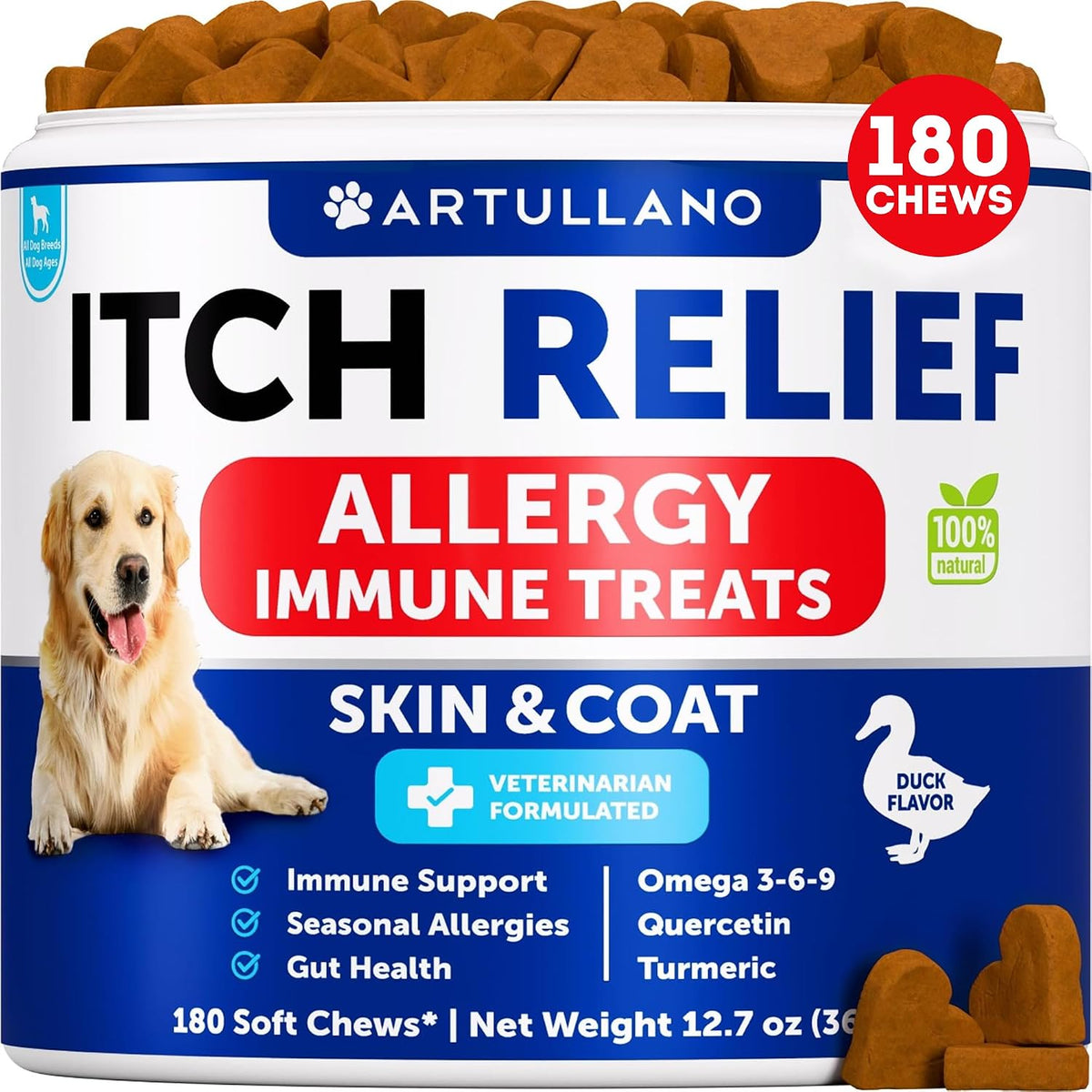 Authentic Artullano liquid fish oil 8 fluid ounces bottle for pet wellness.