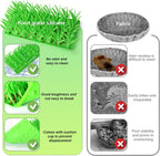 Palksky interactive cat grass mat showing 3D green silicone blades