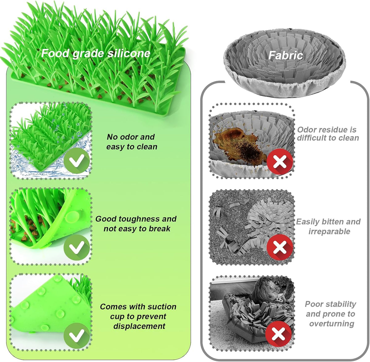 Palksky interactive cat grass mat showing 3D green silicone blades