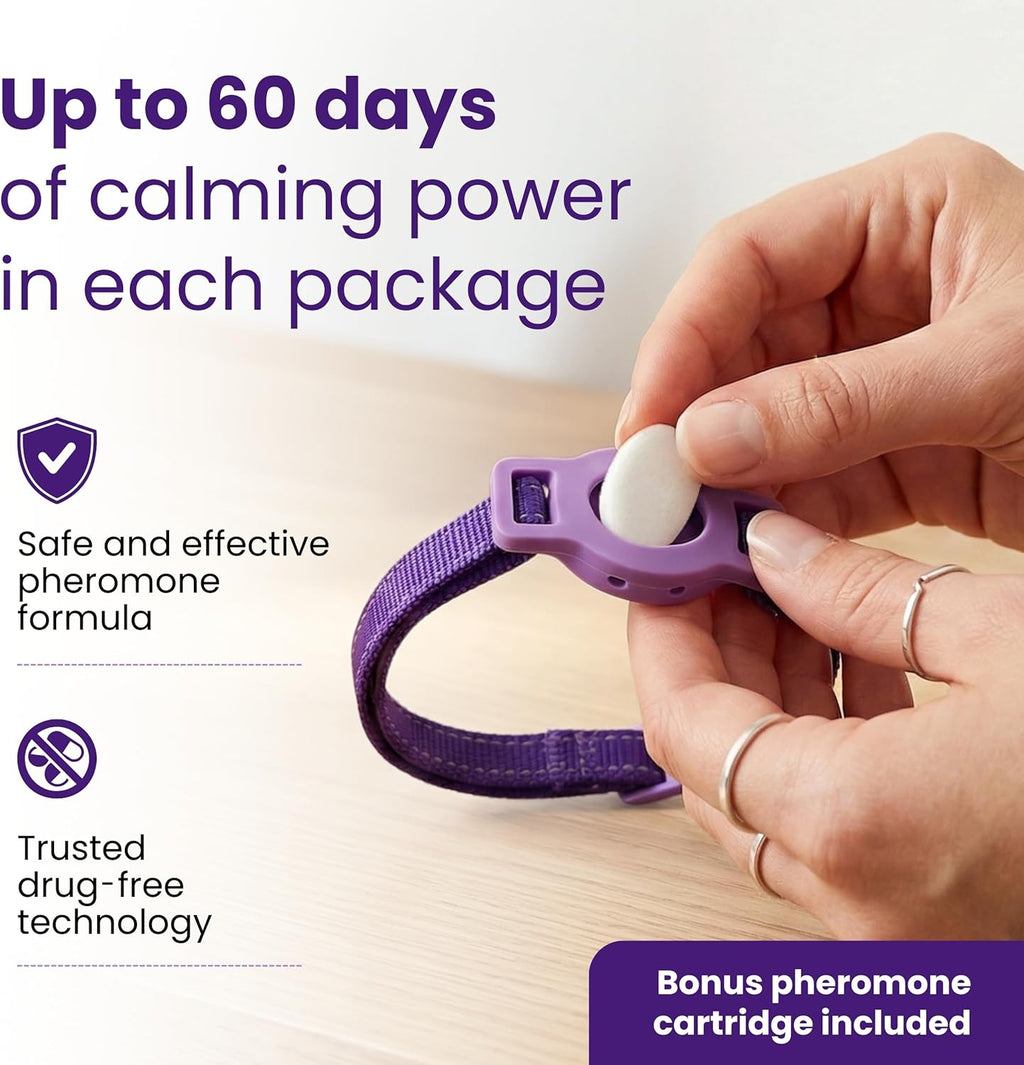Genuine imported USA cat calming system showing the gentle lavender and chamomile formula.