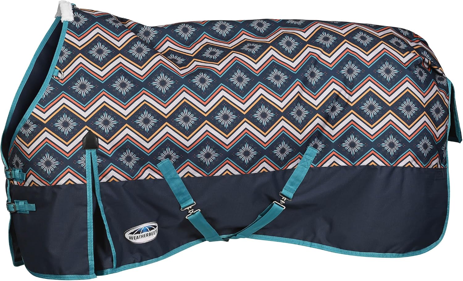 WeatherBeeta ComFiTec Essential Standard Neck Medium horse blanket side profile overview.
